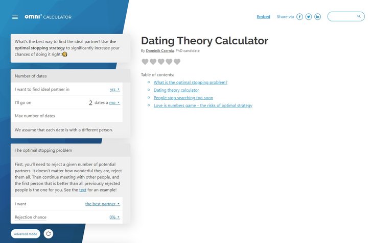 Dating calculator
