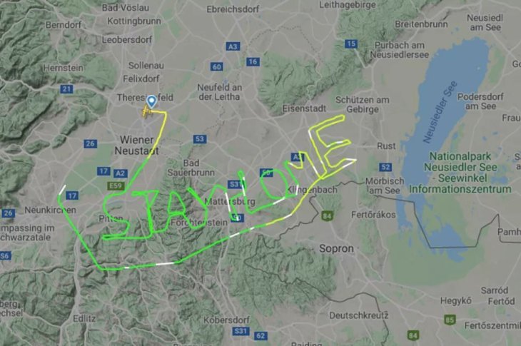 It says STAY HOME, a friendly reminder to all of us