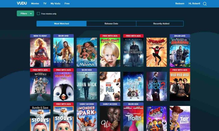 Vudu Best streaming service India