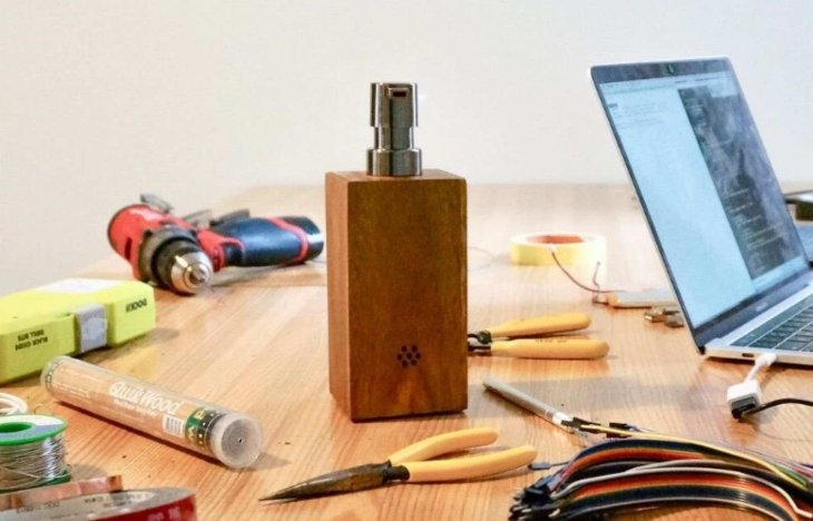 scrubber soap pump speaker