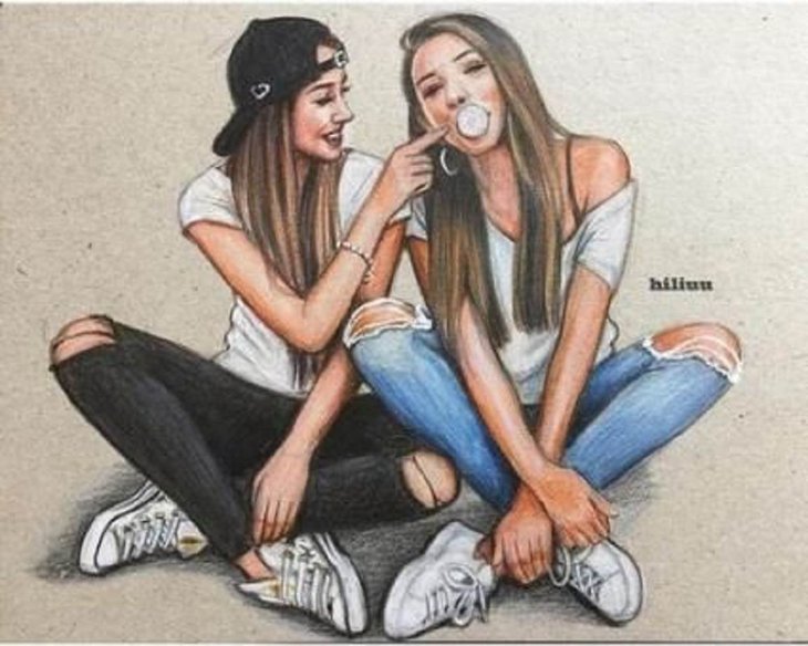 Two Best Friends Drawing 10