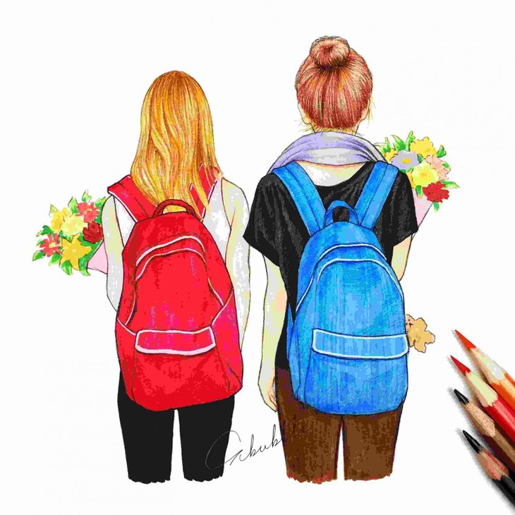 Two Best Friends Drawing 15