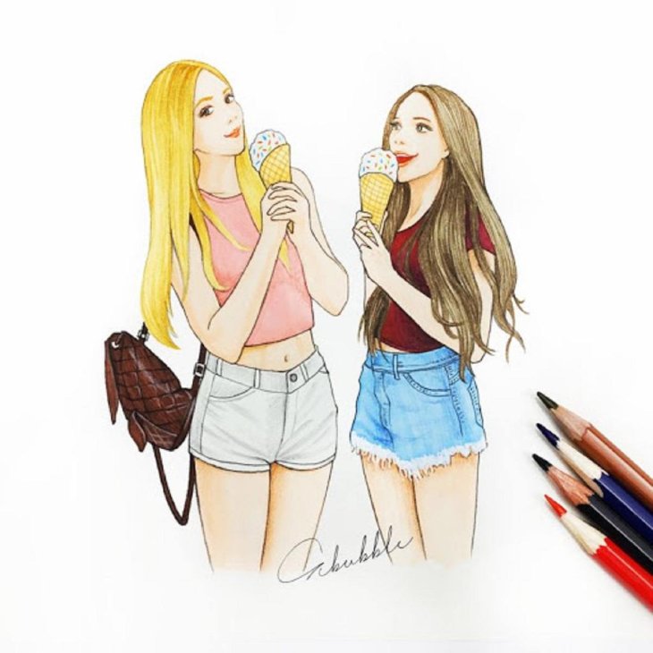 Two Best Friends Drawing The Most Beautiful Images For You