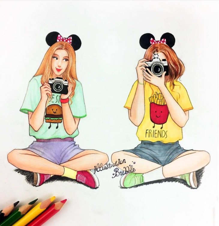 Two Best Friends Drawing 2