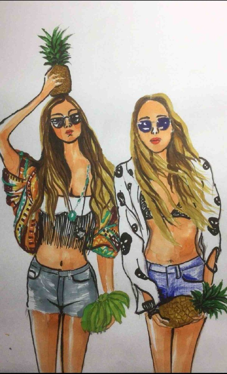 Two Best Friends Drawing 22