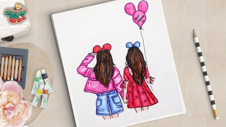 Dibujos | Drawings of friends, Best friend drawings, Easy drawings