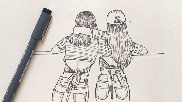 Two Best Friends Drawing: The Most Beautiful Images For You - MobyGeek.com