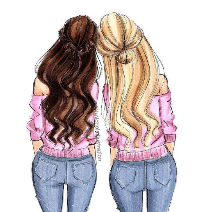 10+ Best For Two Bff Drawings Brown Hair - Sarah Sidney Blogs