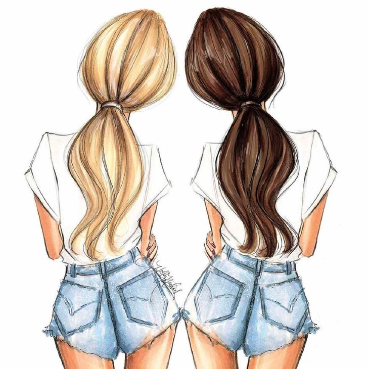 Two best friends … | Best friend drawings, Drawings of friends, Girly m-saigonsouth.com.vn