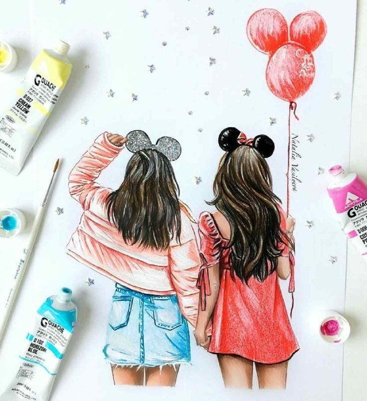 Two Best Friends Drawing 4