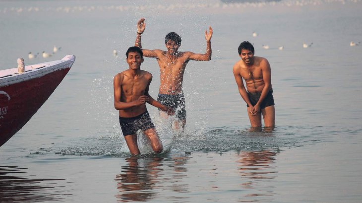 Gnaga river water clean lockdown