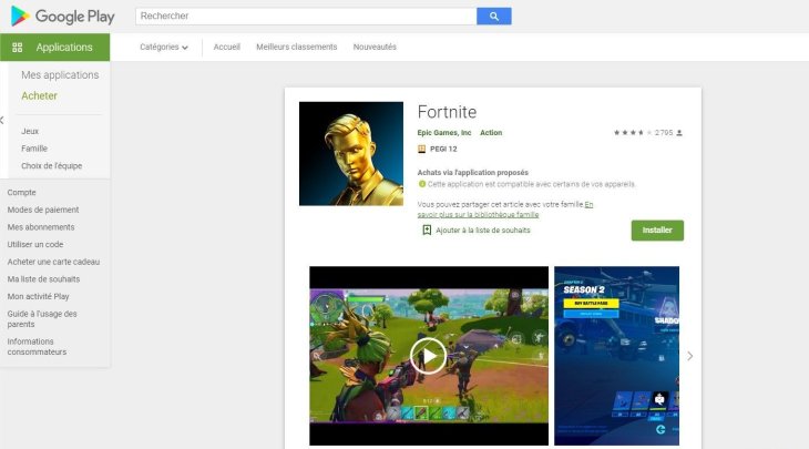 fortnite download play store