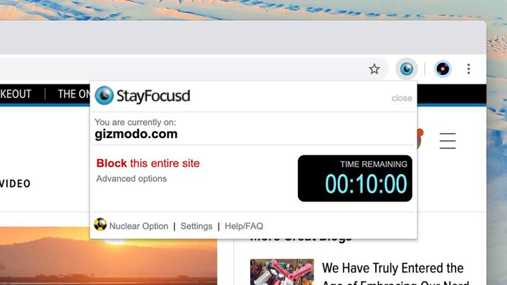 StayFocusd block distractions app