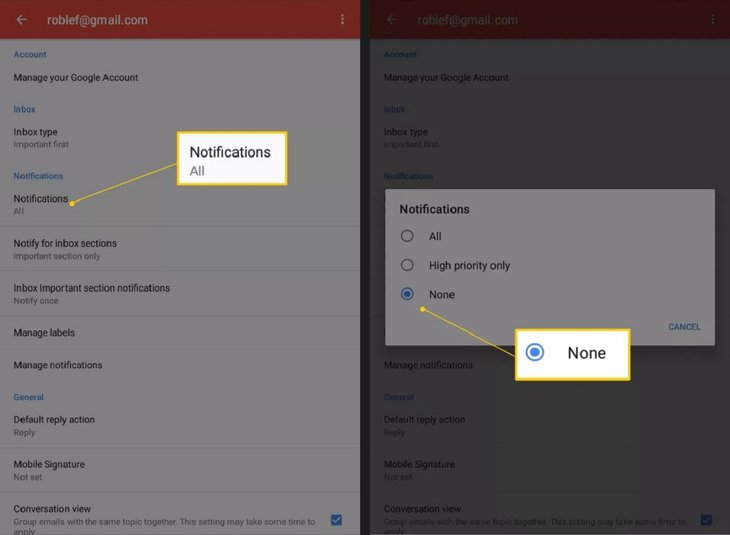 How to delete Gmail account in Android phone