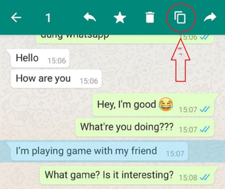 how to copy paste whatsapp message