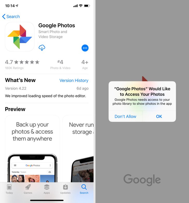 iphone google photos backup background