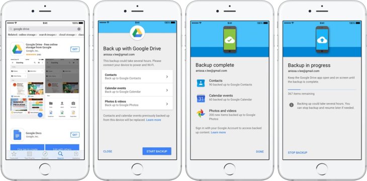 backup phone photos to google drive