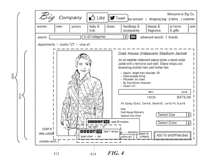 Facebook patent tracking system 