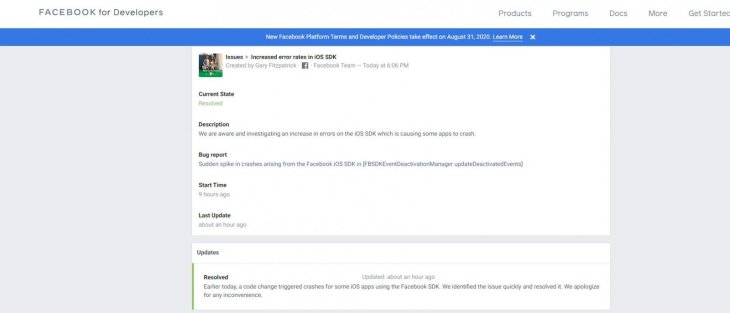 Facebook Skd Issue Resolved