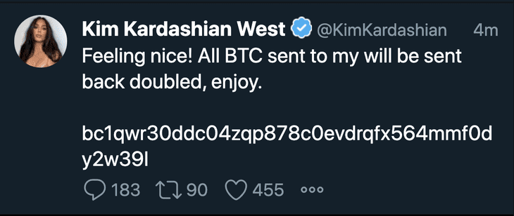 Twitter hack Kim Kardashian West cryptocurrency scam 
