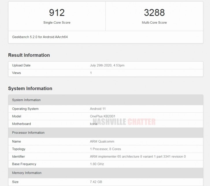 Oneplus 8t Geekbench