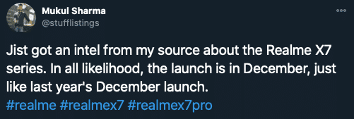 Realme X7 Series Launch Date