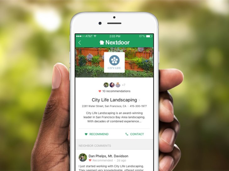 Nextdoor Business Page 