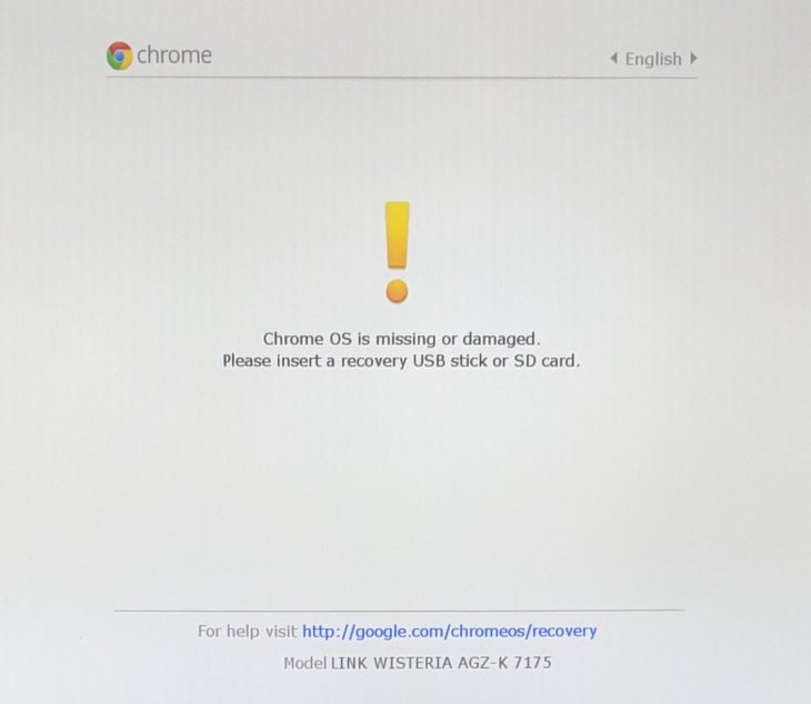 Chrome OS is missing or damaged